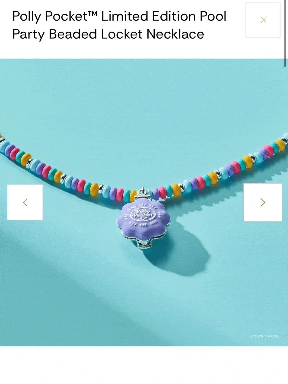 Alex and Ani Polly Pocket Pool Party Beaded Locket Necklace - Purple NWT